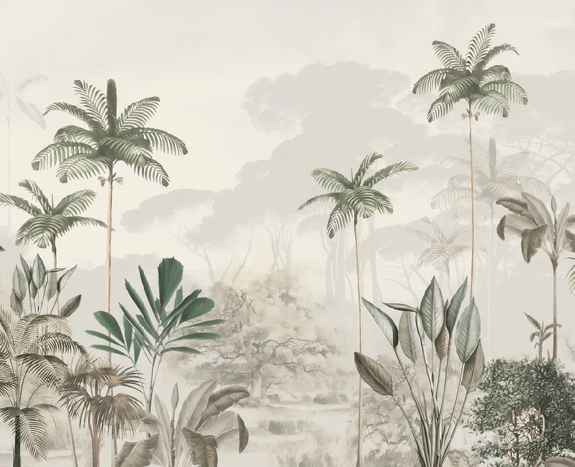 Papier peint Jungle Eden Vert - H182cm x L224cm - Matière Softouch