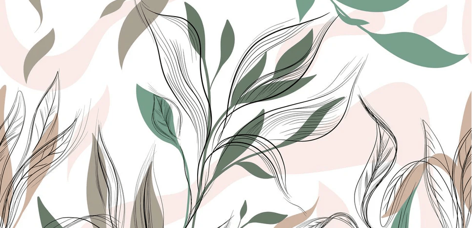Papier peint Fleur Graphique - H225cm x L465cm - Matière Softouch