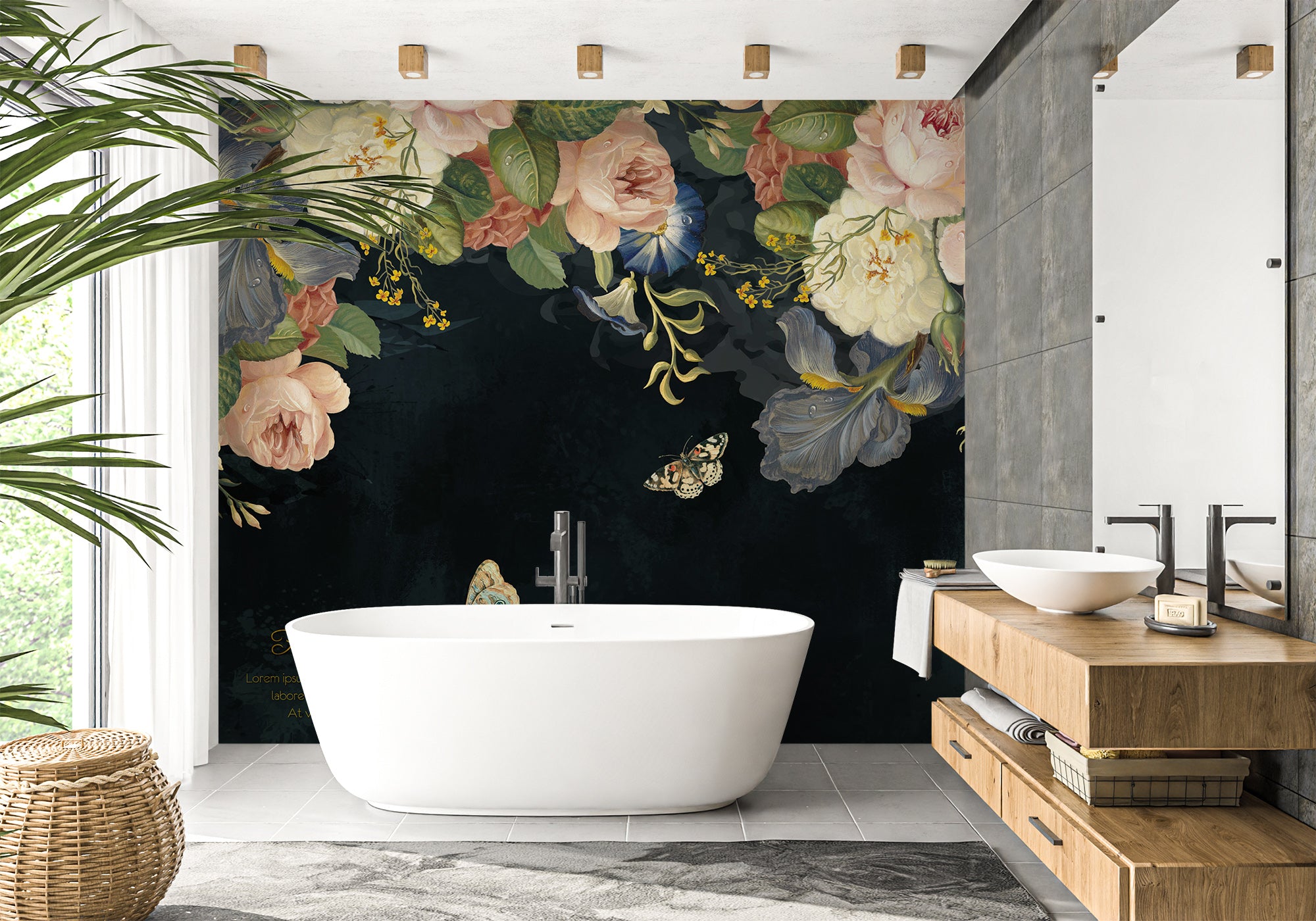 Papier peint salle de bain Romantique Retro, XXL, tendance