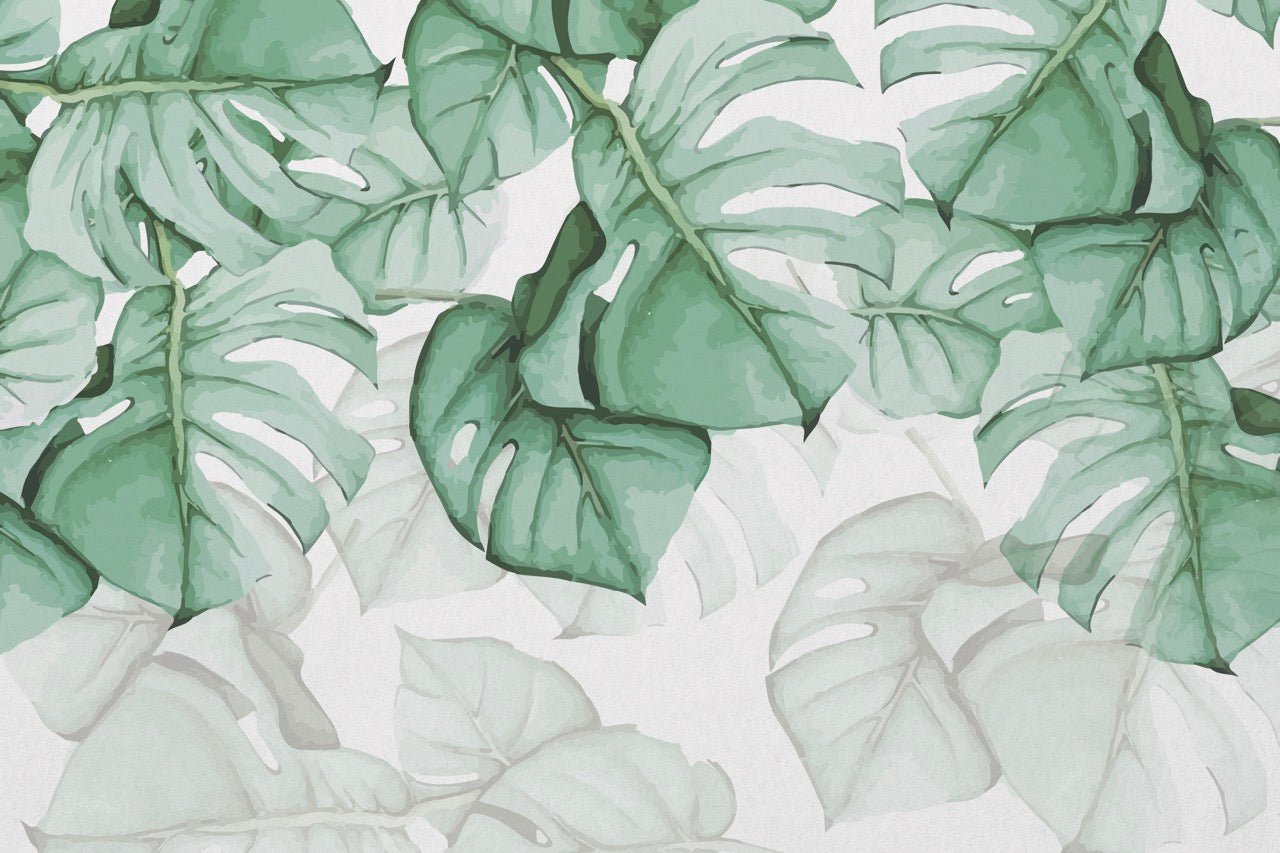 Papier peint salle de bain Large Leaf & Scandinave, XXL, tendance