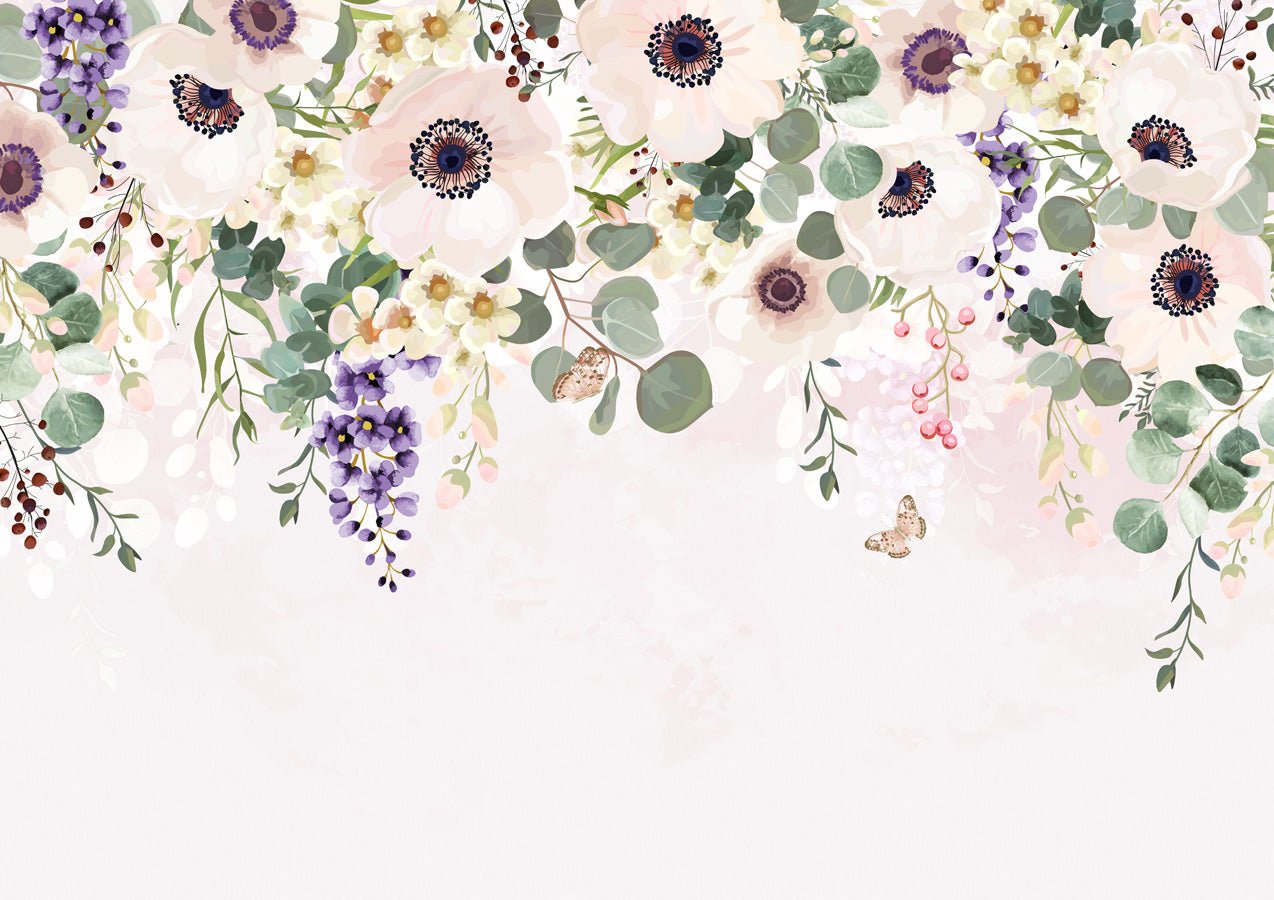 Papier peint toilette fleurs merveilleuses, mural concept, tendance