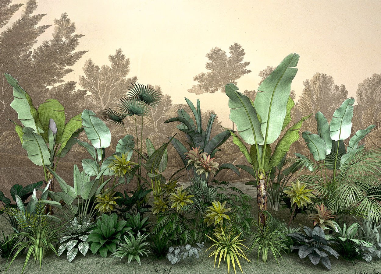 Papier peint salle de bain Jungle tendance indonésia, mural concept, tendance