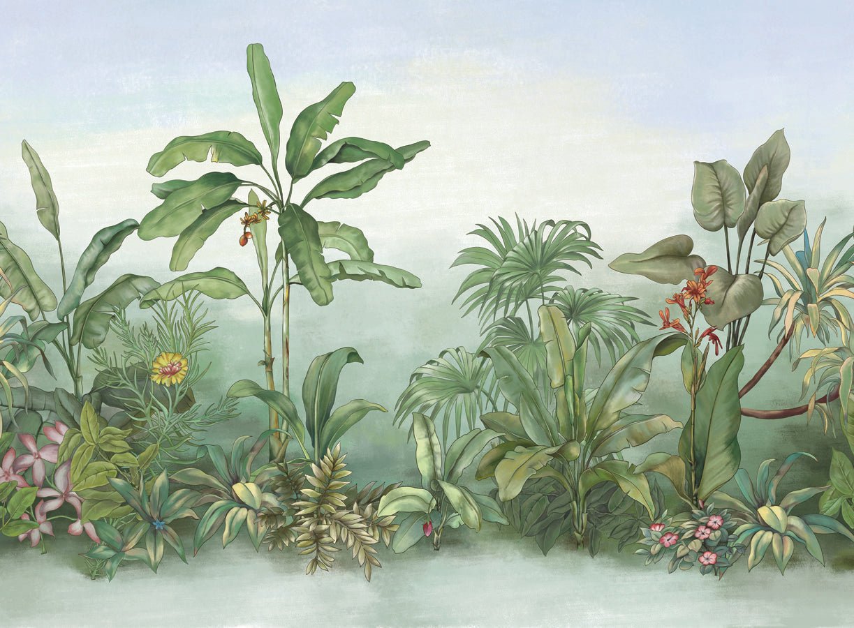 Papier peint toilette végétal botanic, mural concept, tendance