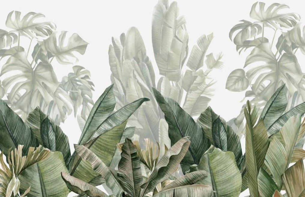Papier peint panoramique bananier vert L340cm x H220cm
