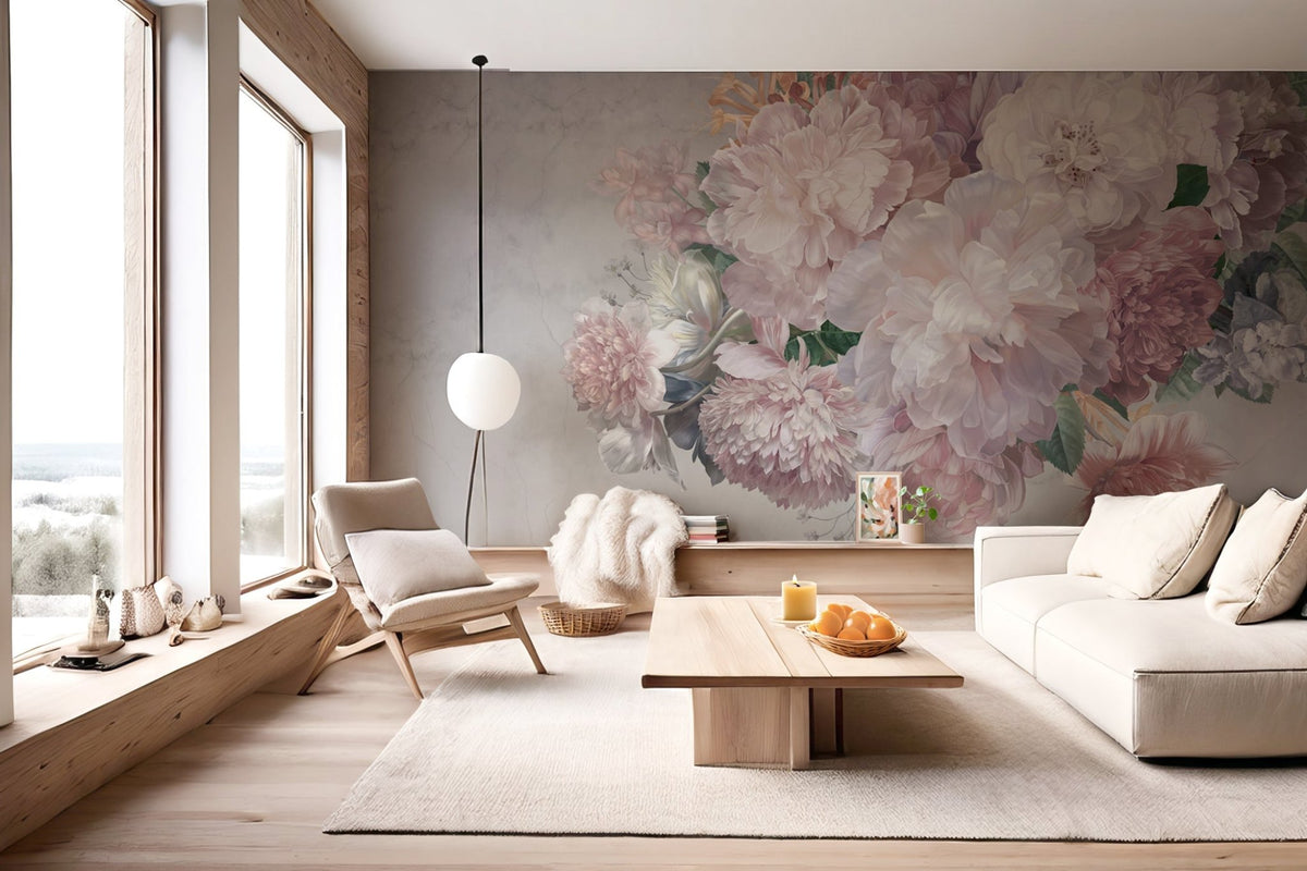 Papier peint panoramique pivoines